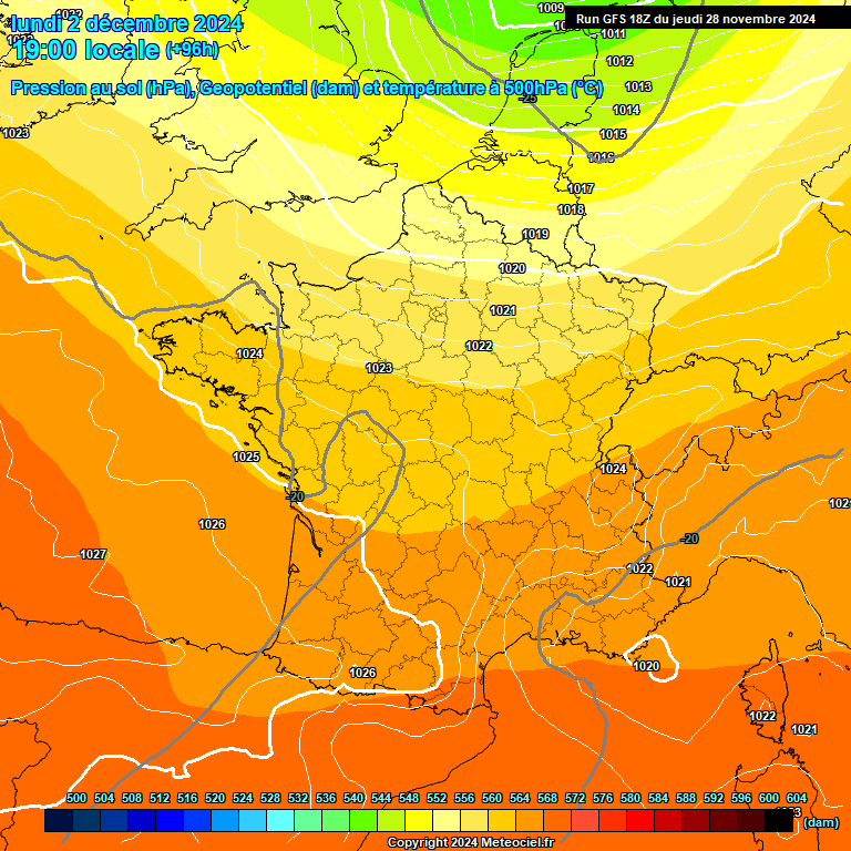 Modele GFS - Carte prvisions 