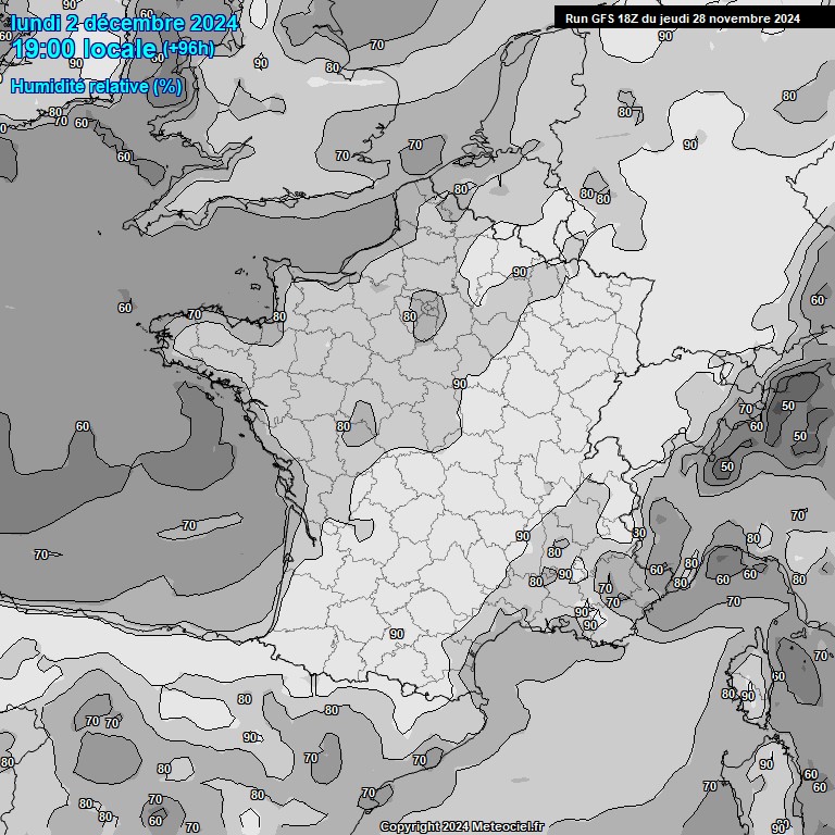 Modele GFS - Carte prvisions 