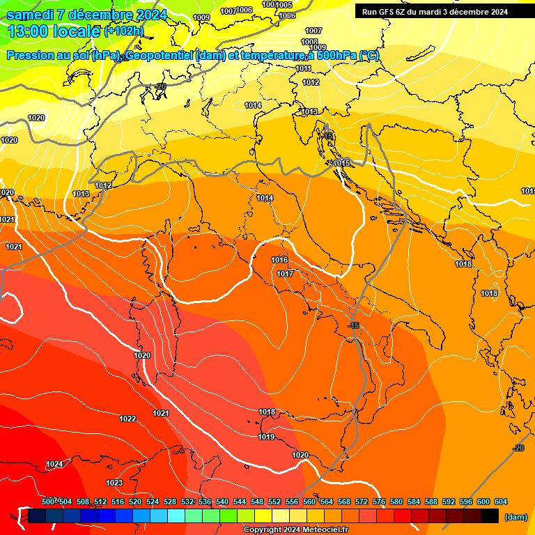 Modele GFS - Carte prvisions 