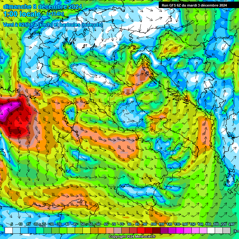 Modele GFS - Carte prvisions 