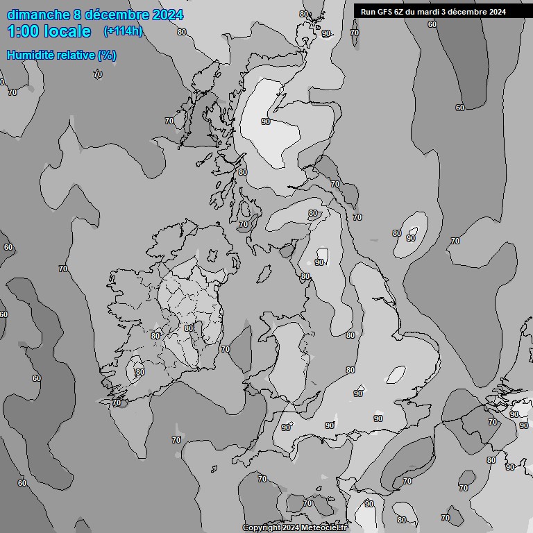 Modele GFS - Carte prvisions 