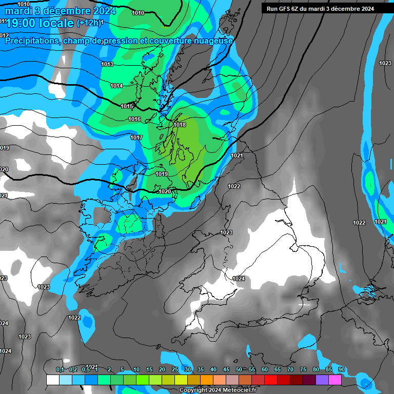 Modele GFS - Carte prvisions 