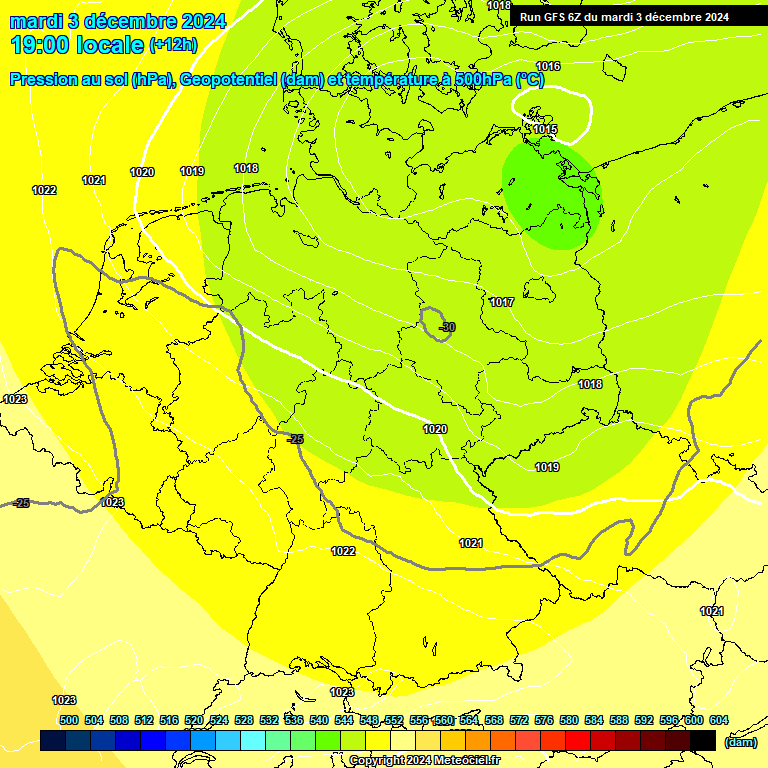 Modele GFS - Carte prvisions 