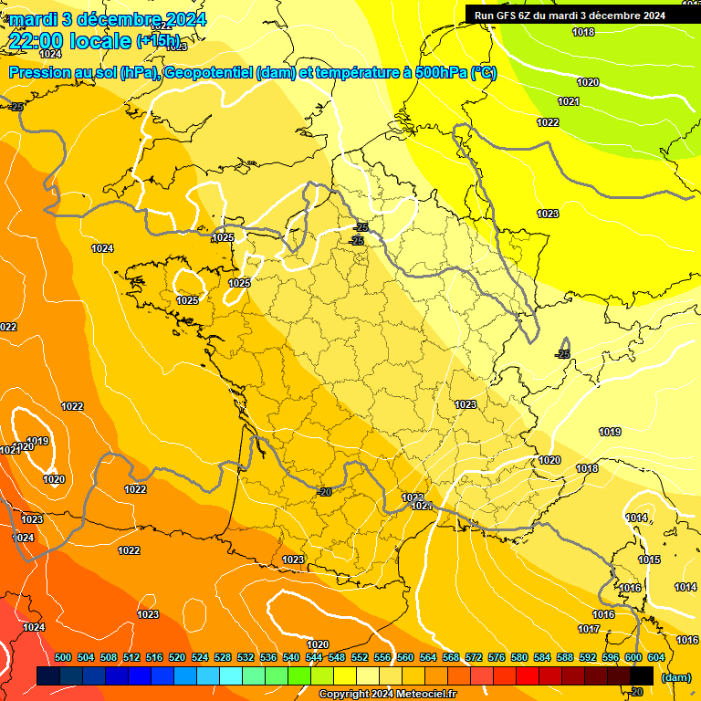 Modele GFS - Carte prvisions 