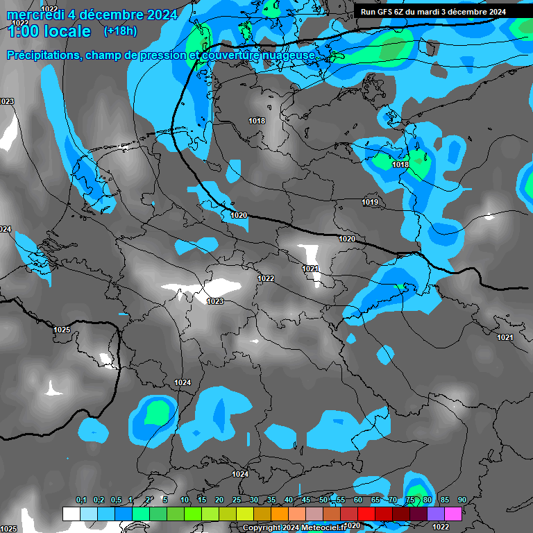 Modele GFS - Carte prvisions 