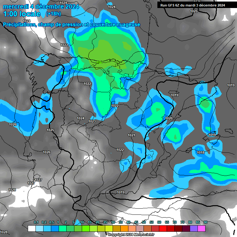 Modele GFS - Carte prvisions 