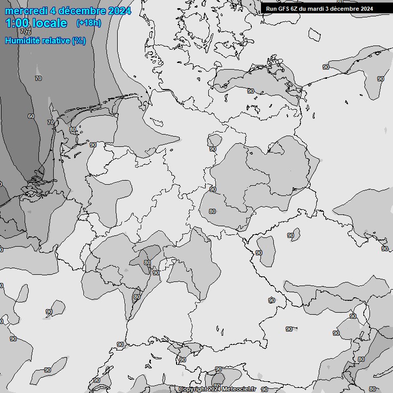 Modele GFS - Carte prvisions 