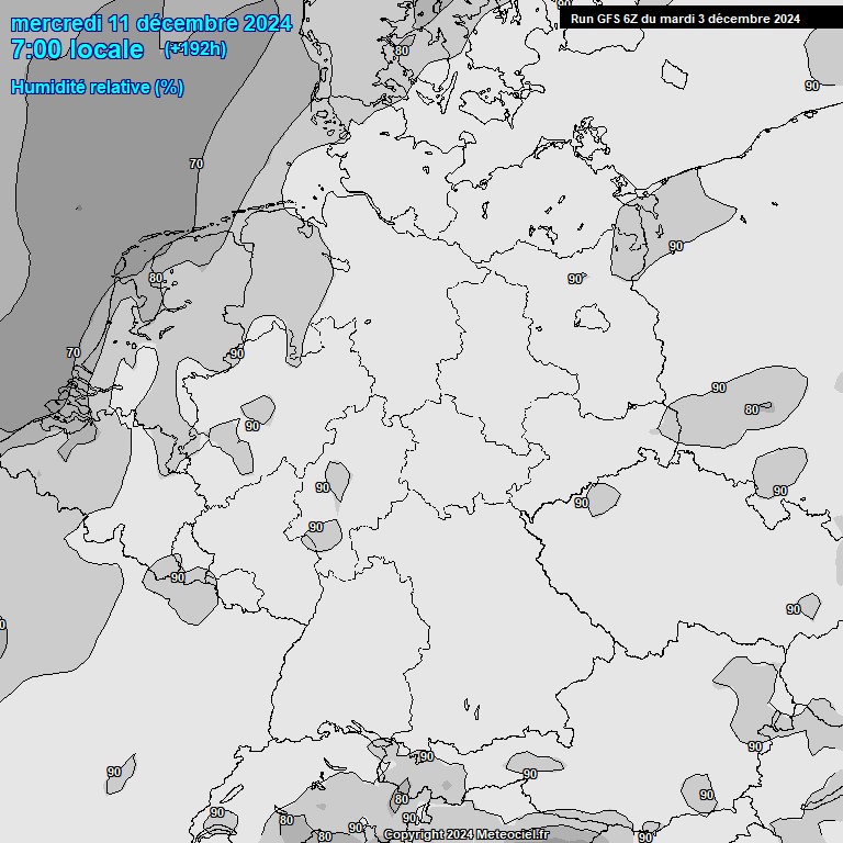 Modele GFS - Carte prvisions 