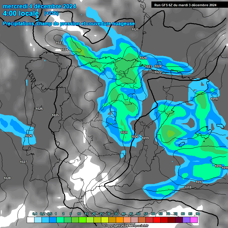 Modele GFS - Carte prvisions 