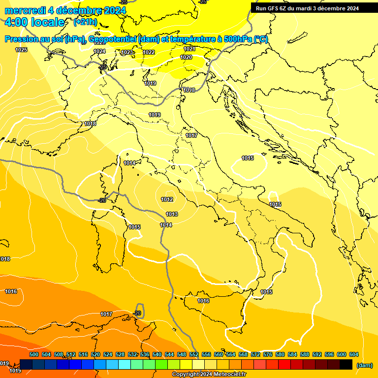 Modele GFS - Carte prvisions 