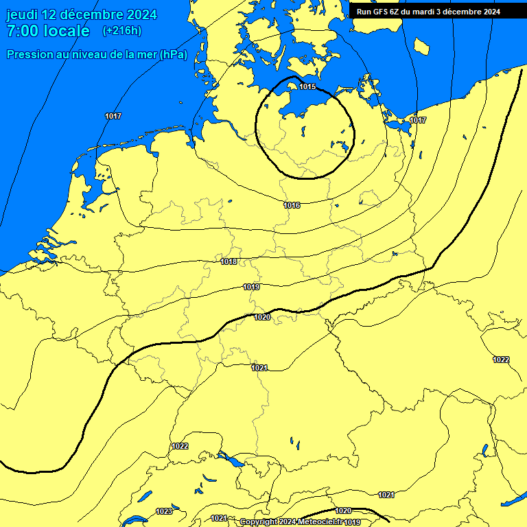 Modele GFS - Carte prvisions 