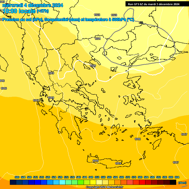 Modele GFS - Carte prvisions 