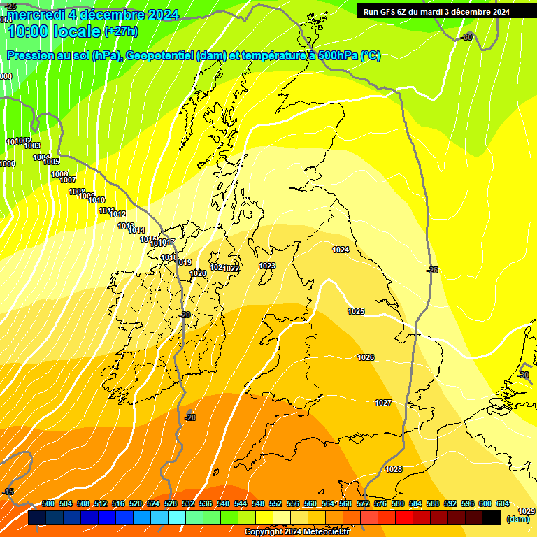 Modele GFS - Carte prvisions 