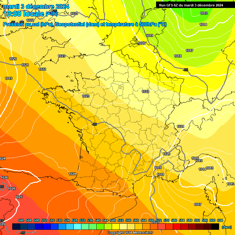 Modele GFS - Carte prvisions 