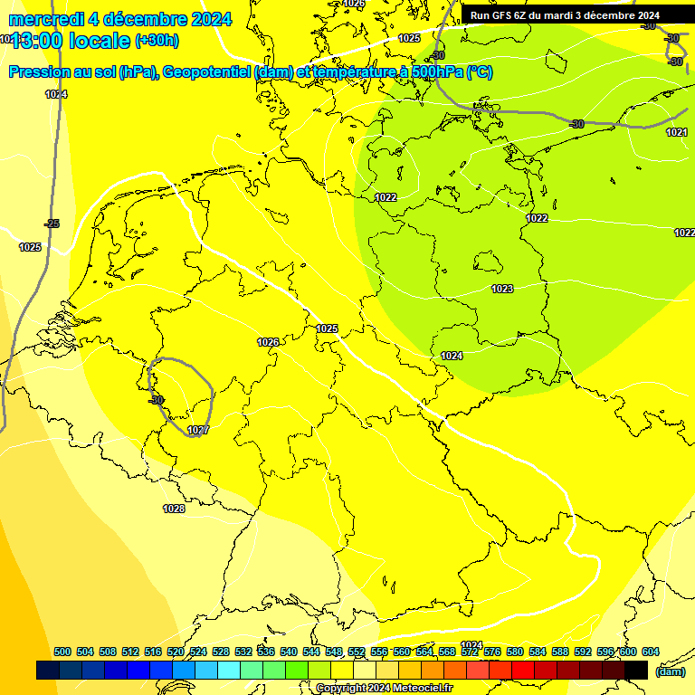 Modele GFS - Carte prvisions 