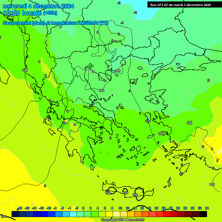 Modele GFS - Carte prvisions 