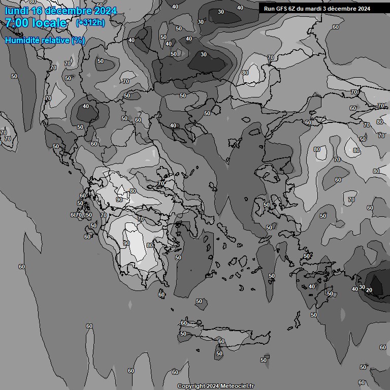 Modele GFS - Carte prvisions 