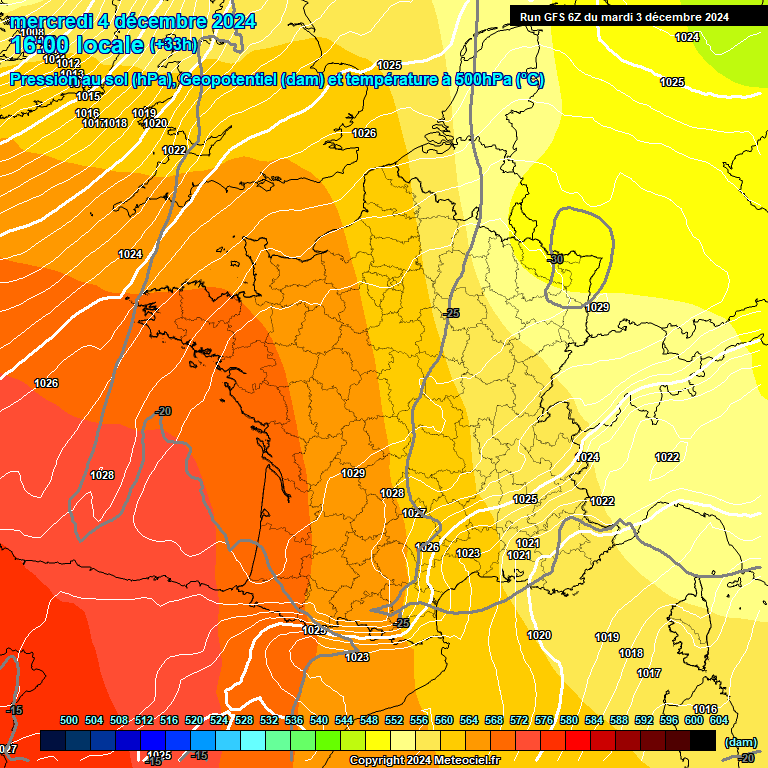 Modele GFS - Carte prvisions 