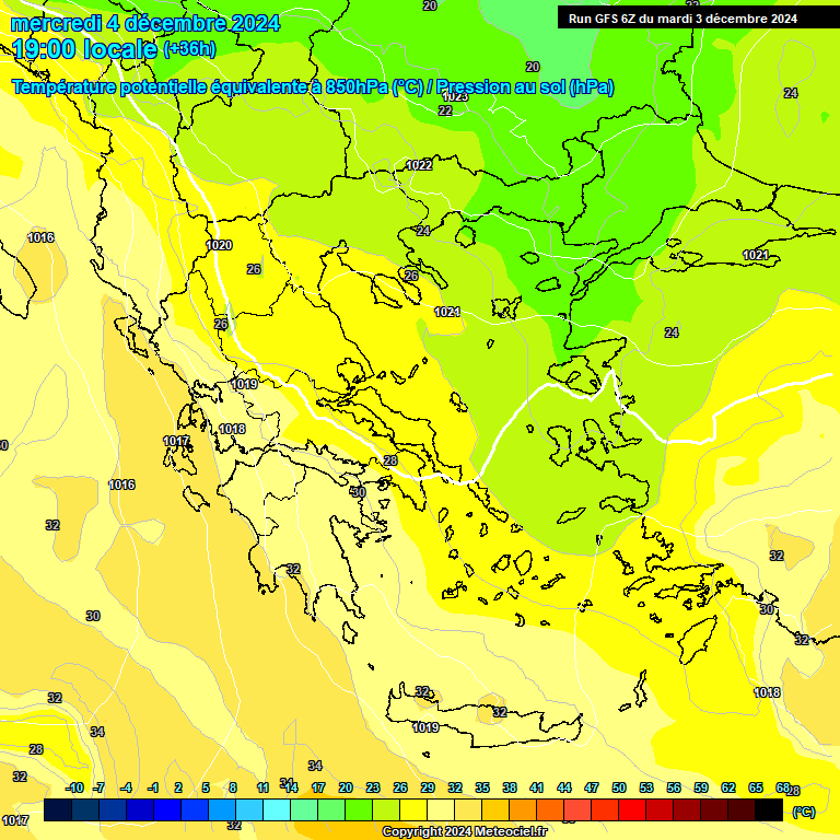 Modele GFS - Carte prvisions 