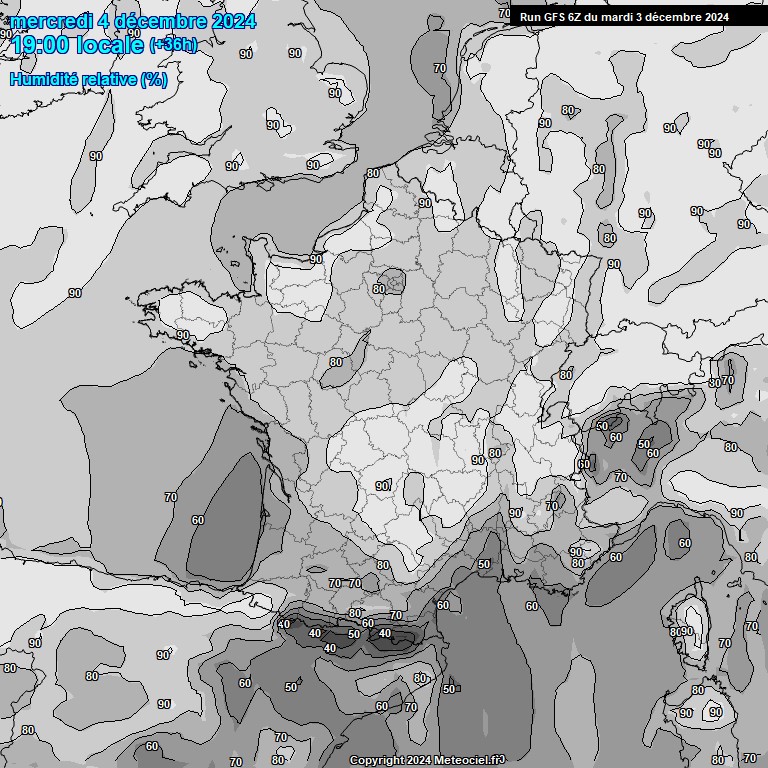 Modele GFS - Carte prvisions 