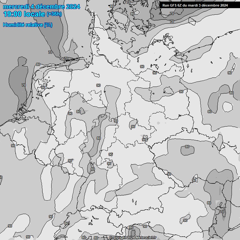 Modele GFS - Carte prvisions 