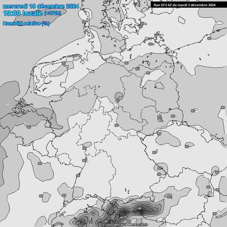 Modele GFS - Carte prvisions 