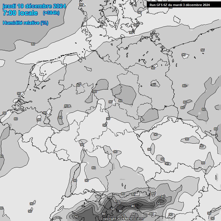 Modele GFS - Carte prvisions 