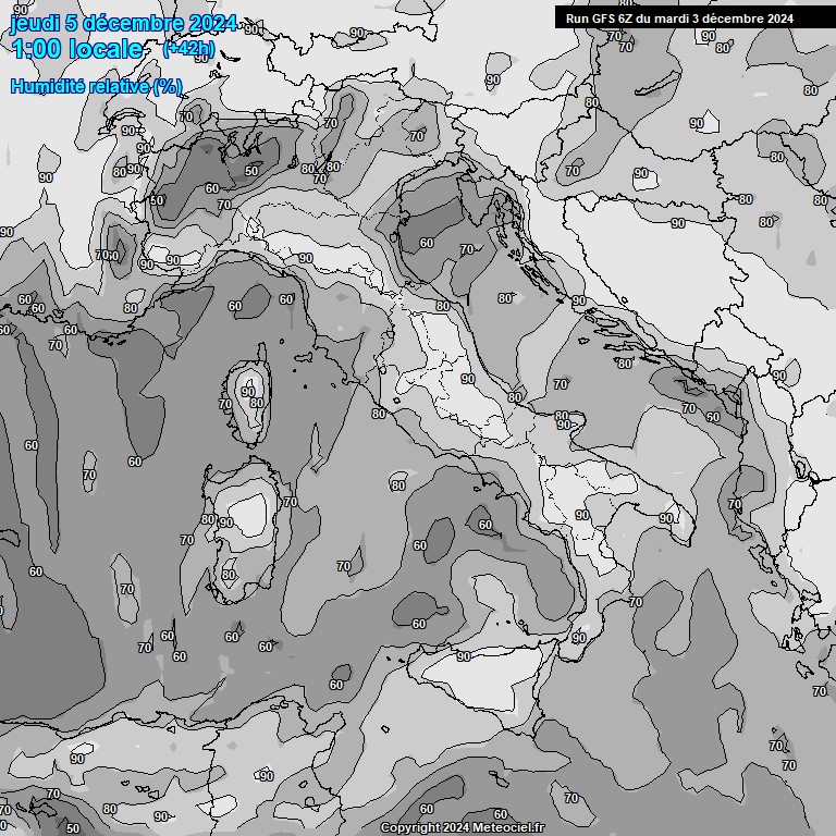 Modele GFS - Carte prvisions 