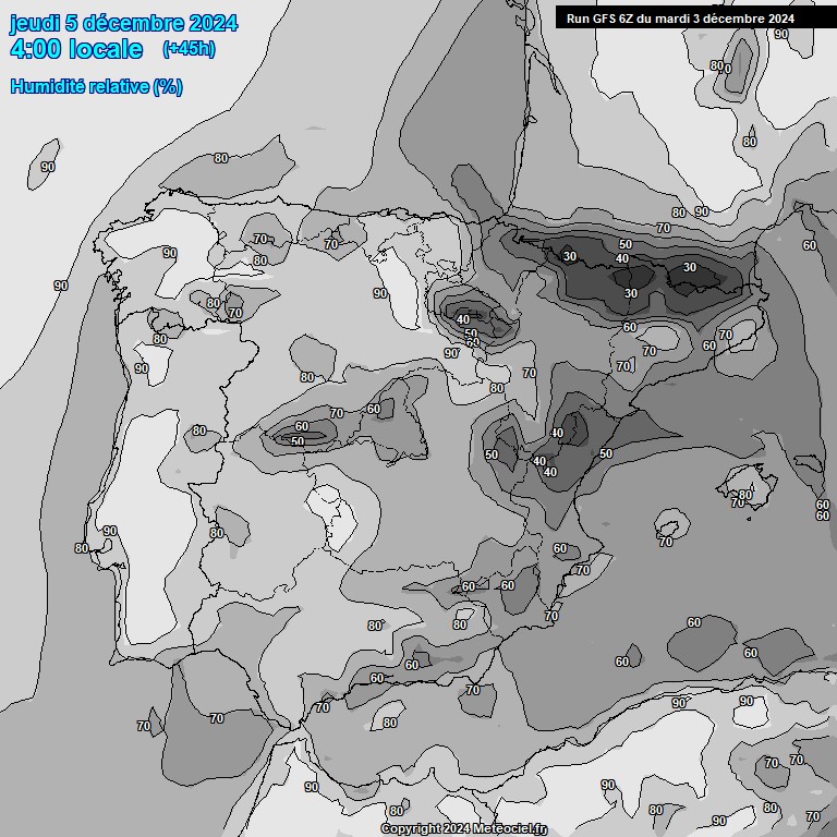 Modele GFS - Carte prvisions 