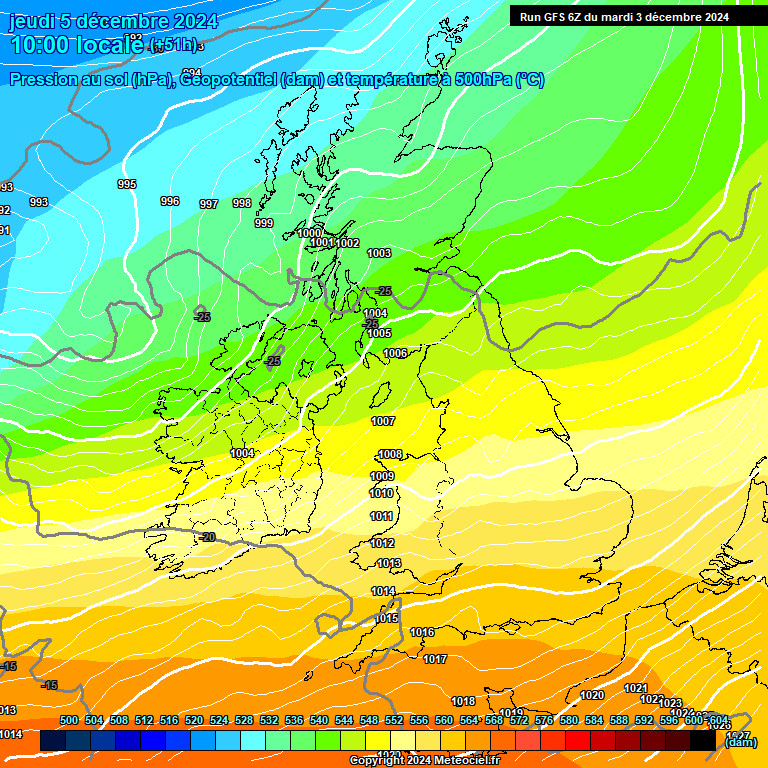 Modele GFS - Carte prvisions 