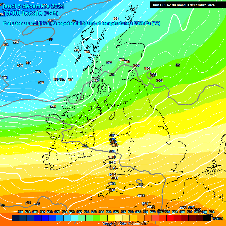 Modele GFS - Carte prvisions 