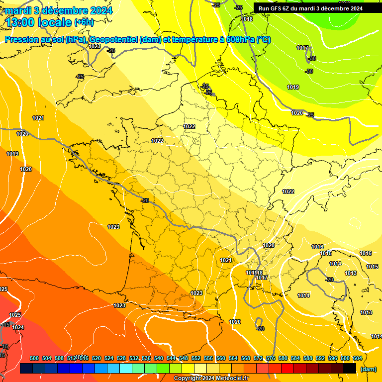 Modele GFS - Carte prvisions 