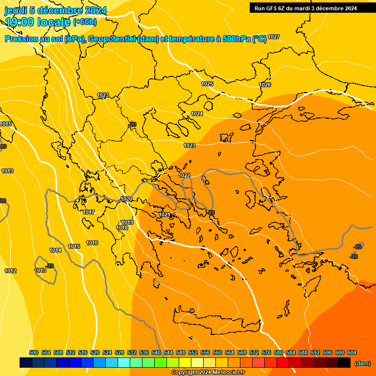 Modele GFS - Carte prvisions 