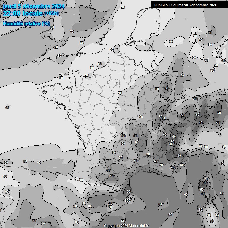 Modele GFS - Carte prvisions 