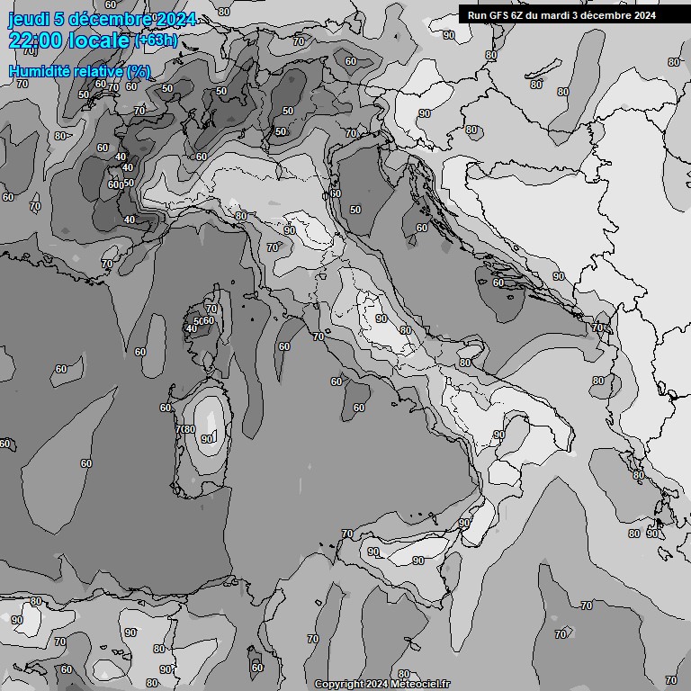 Modele GFS - Carte prvisions 