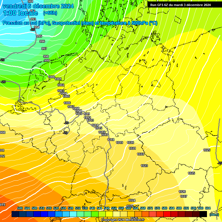 Modele GFS - Carte prvisions 