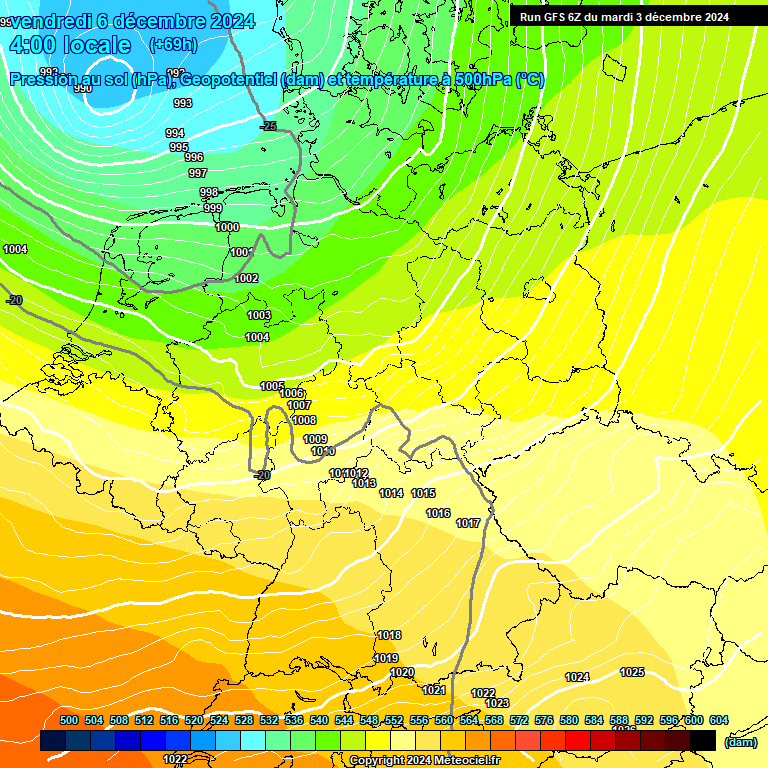 Modele GFS - Carte prvisions 