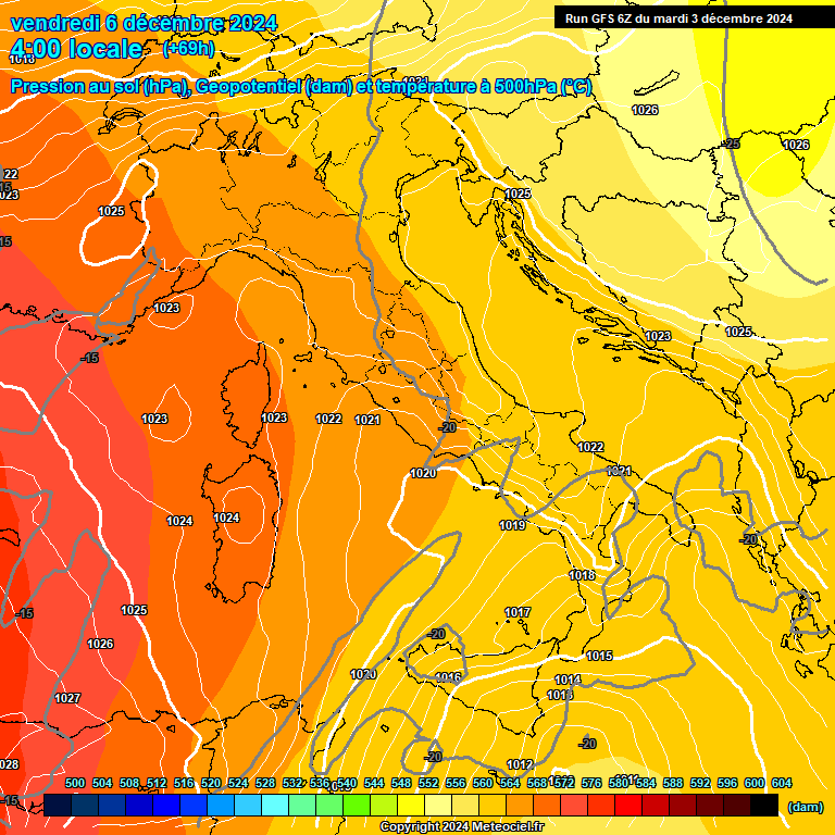 Modele GFS - Carte prvisions 