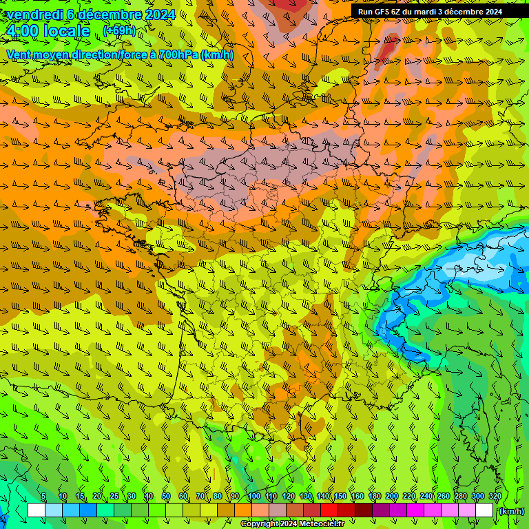 Modele GFS - Carte prvisions 