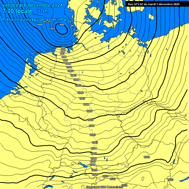 Modele GFS - Carte prvisions 