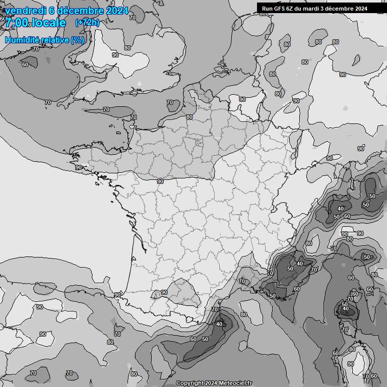 Modele GFS - Carte prvisions 