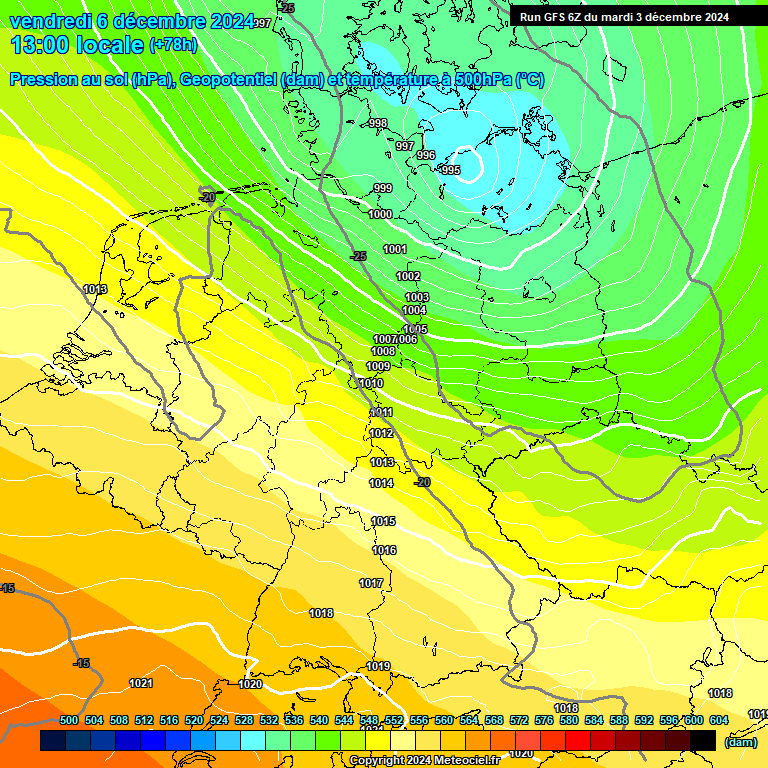 Modele GFS - Carte prvisions 