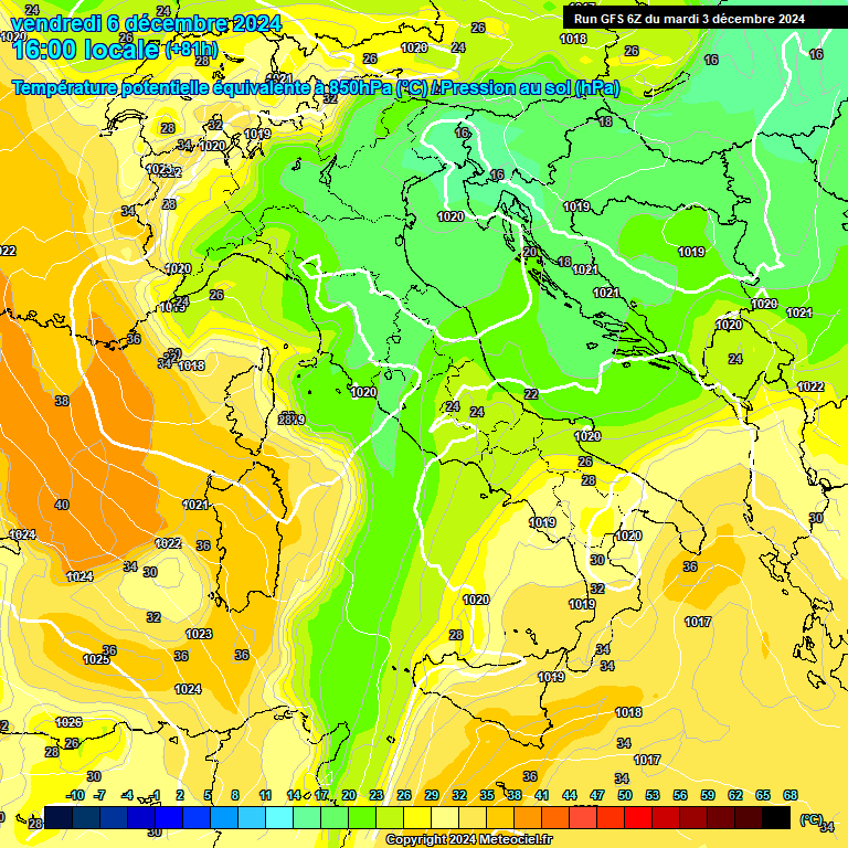 Modele GFS - Carte prvisions 