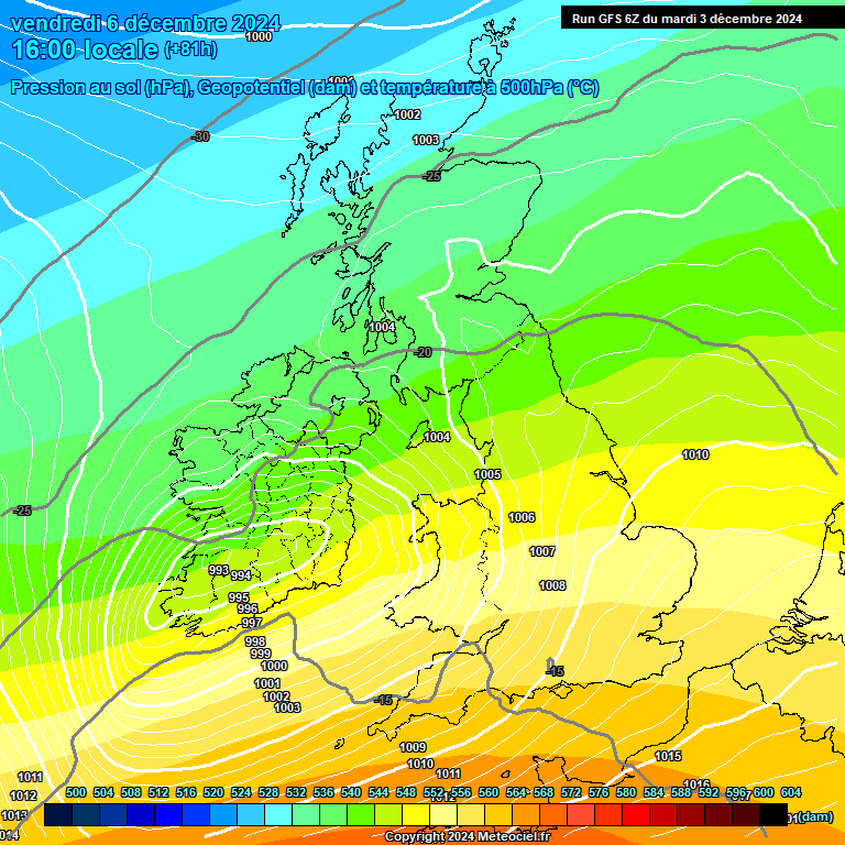 Modele GFS - Carte prvisions 