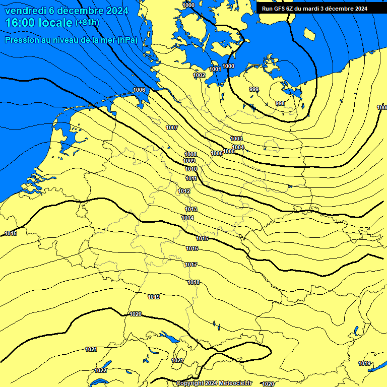 Modele GFS - Carte prvisions 