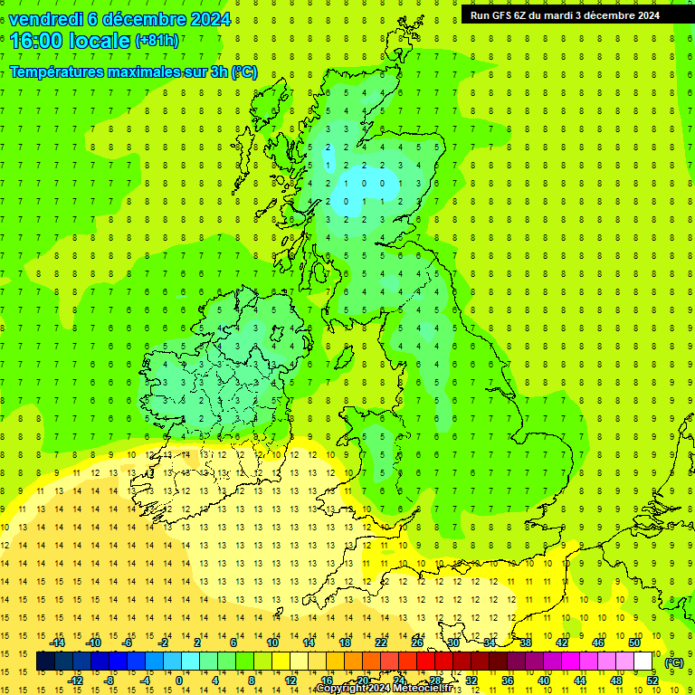 Modele GFS - Carte prvisions 