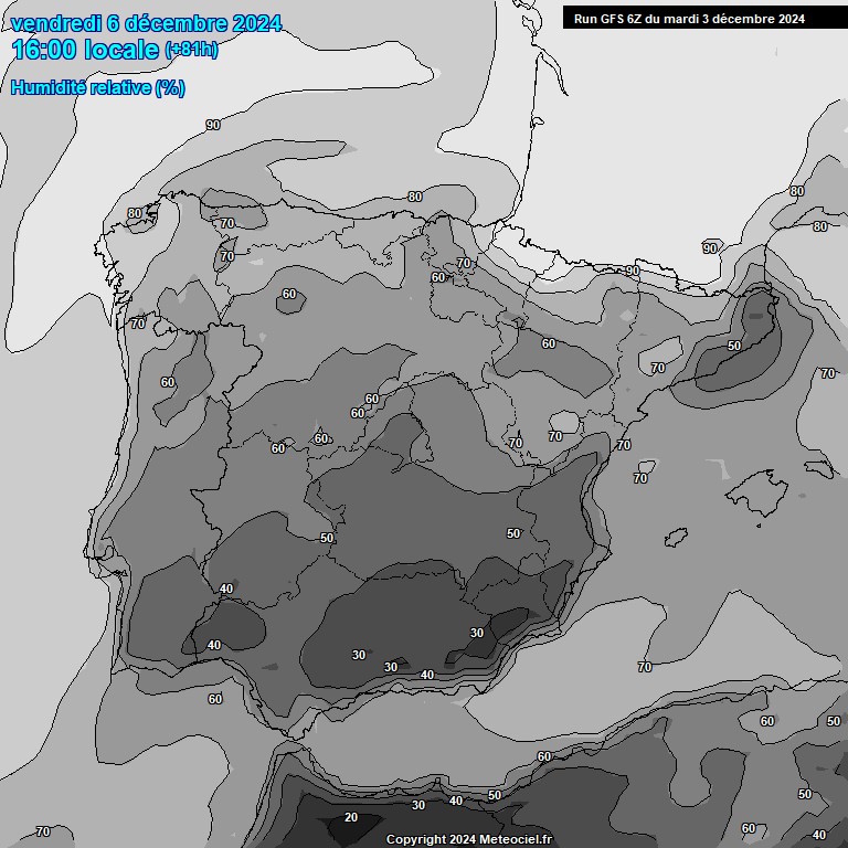 Modele GFS - Carte prvisions 