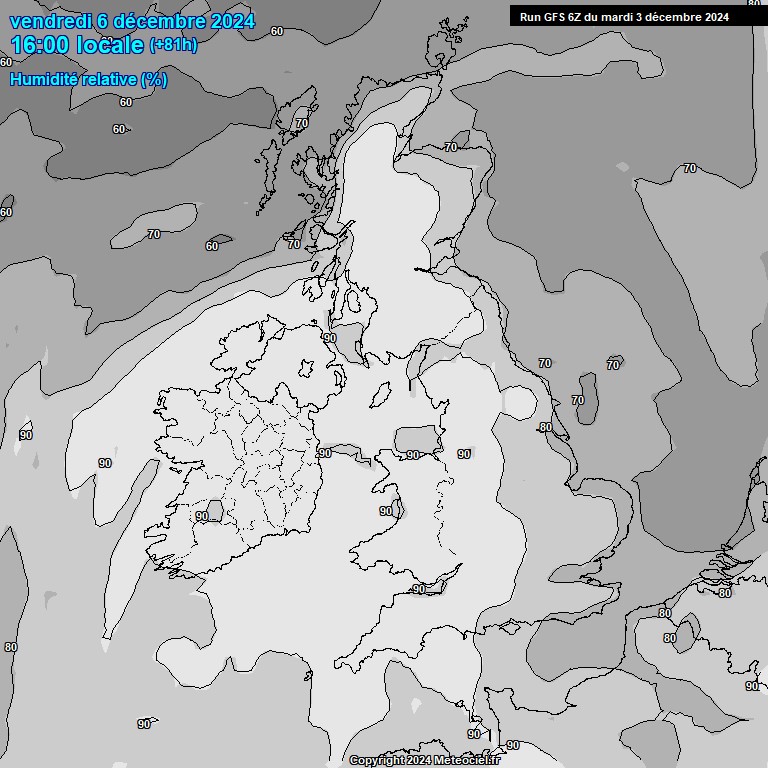 Modele GFS - Carte prvisions 