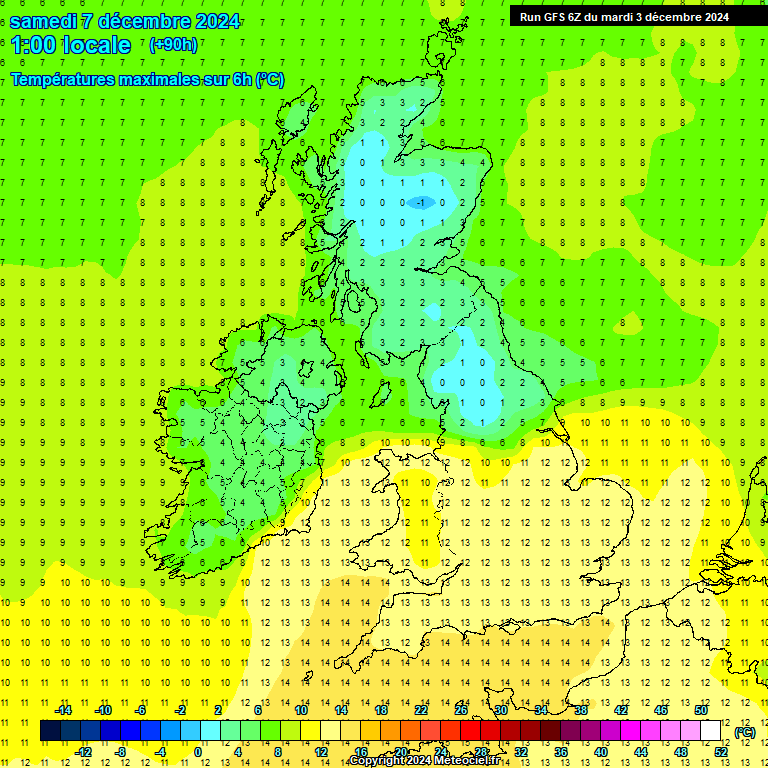 Modele GFS - Carte prvisions 