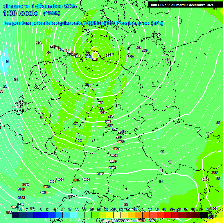 Modele GFS - Carte prvisions 